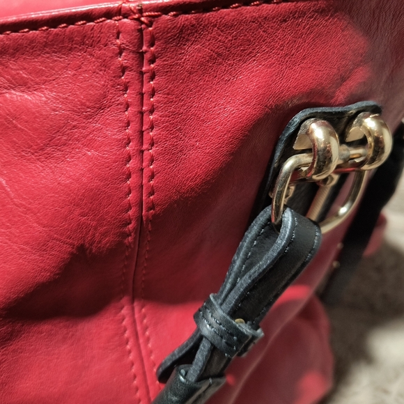 Handcrafted Italian Leather Lavorazione Artigianale Red Black Bag *DESCRIPTION* - Picture 10 of 16